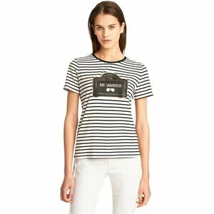 Karl Lagerfeld Paris Striped "Rue Lagerfeld" Tee size XS